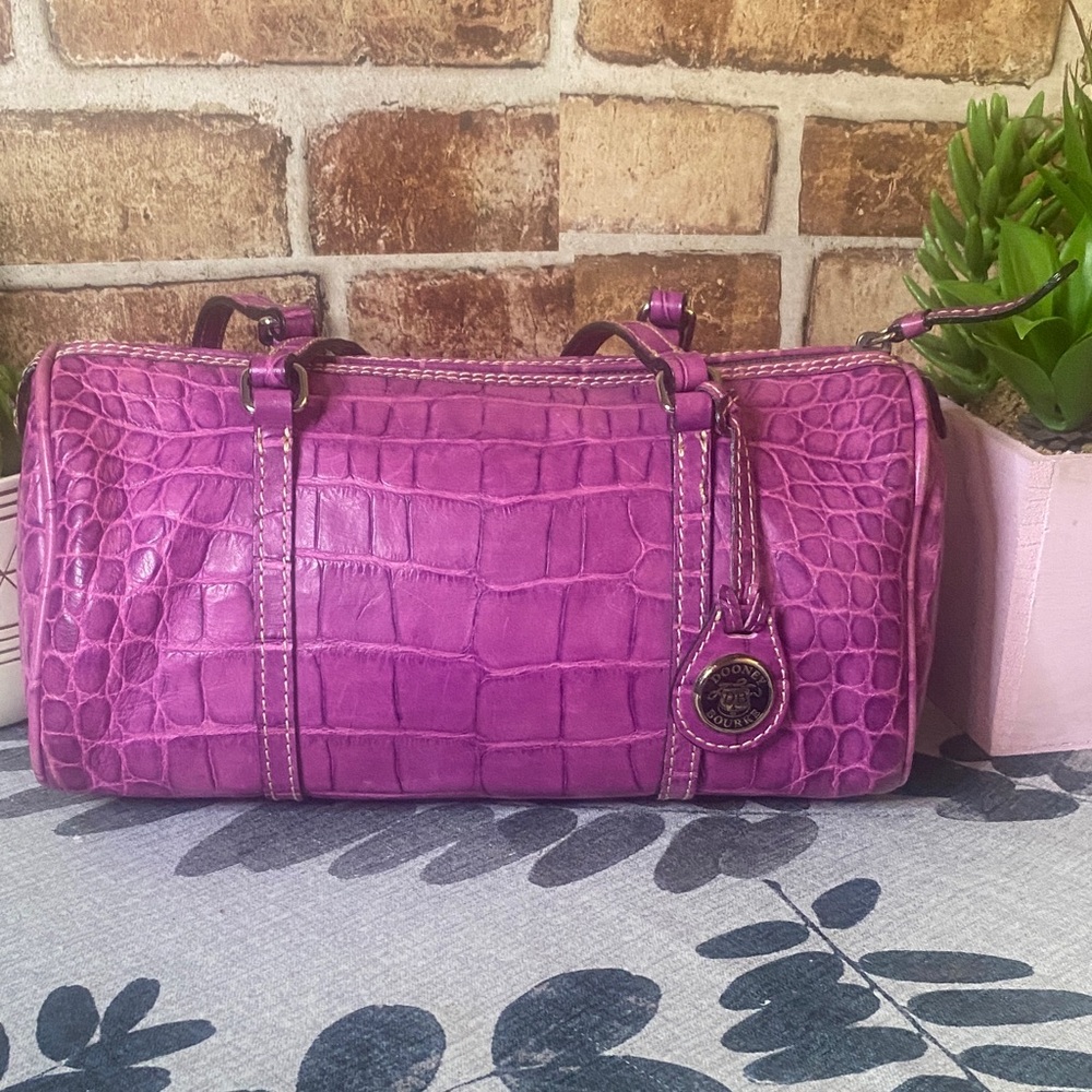 Dooney & Bourke Purple croc barrel and wallet set - Picture 3 of 17